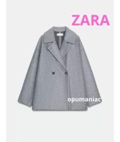 ZARA ソフトダブルブレストコート ザラ グレー L 新品未使用 - メルカリ
