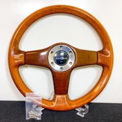 美品 イタルボランテ LINE 3000シリーズ ウッドステアリング 35パイ