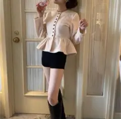 2026年最新】bibiy ペプラムカーディガン ピンクの人気アイテム - メルカリ