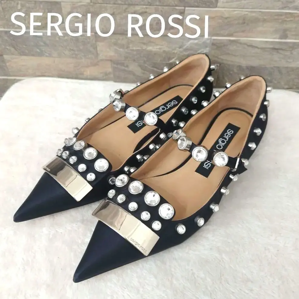 2026年最新】Sergio Rossi つま先：ポインテッドトゥ フラットシューズ