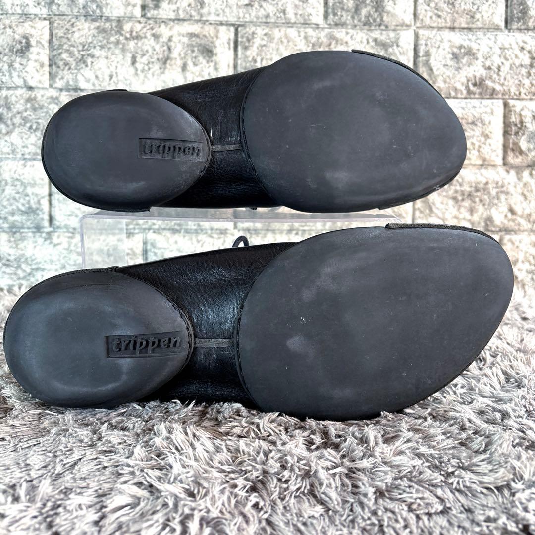 極美品❣️trippenトリッペン 厚手シボ革 レースアップシューズ