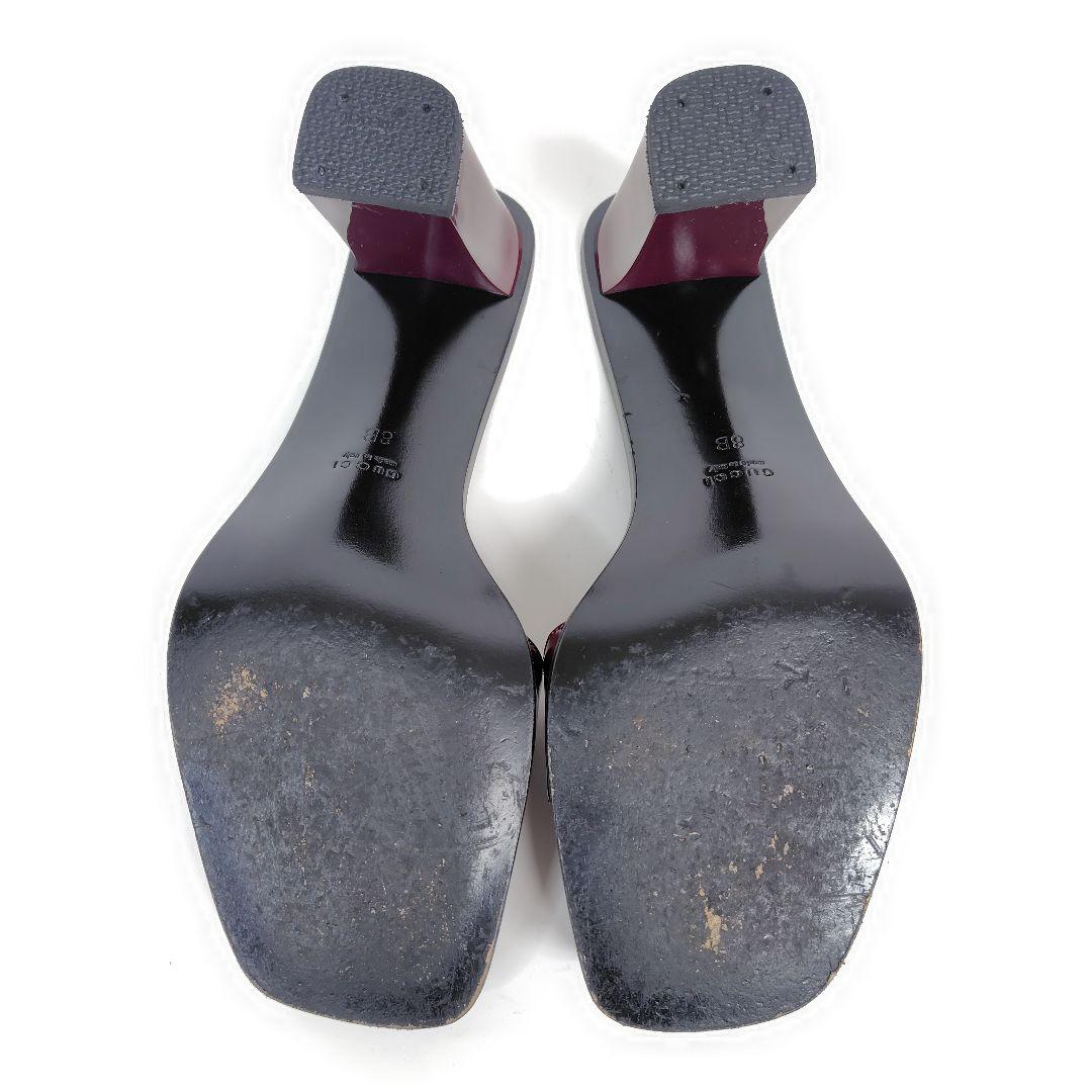 ☆美品☆GUCCI グッチ ヒールサンダル 25cm ミュール 8B チャンキー