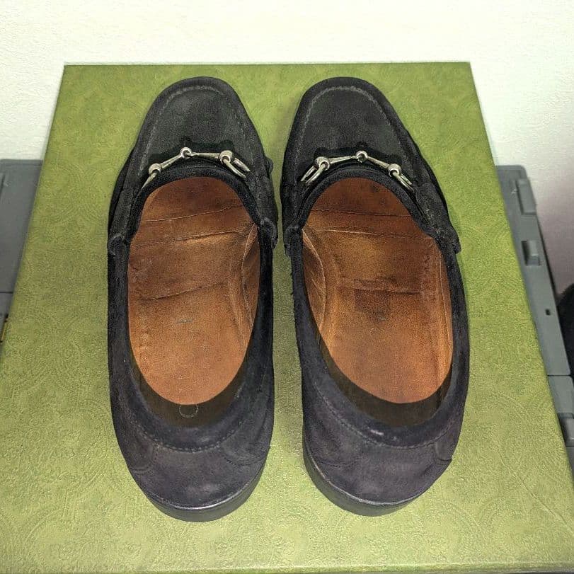 マカン様 専用 GUCCI ホースビットローファー スエード 黒 41 1/2