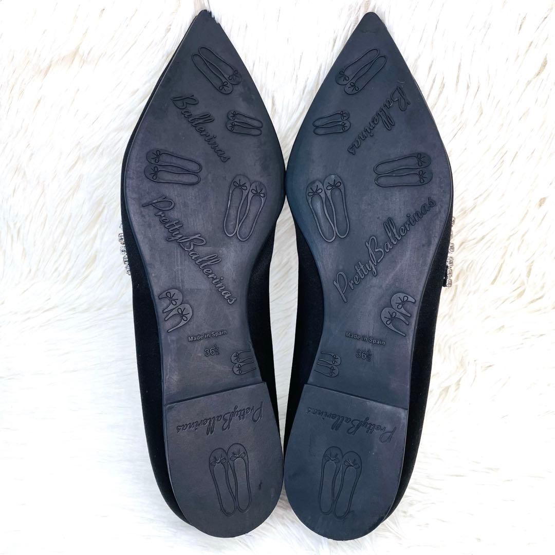 極美品】プリティ・バレリーナ 36-2/1 ポインテッドビジュー フラット