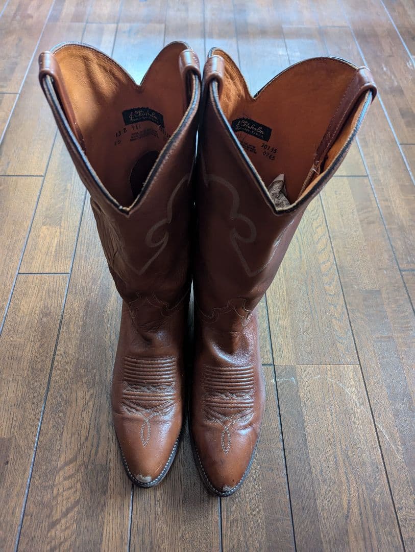 60s〜 Chisholm usa ウエスタンブーツ ビンテージ○J.Chisholm ウエスタンブーツ黒size 8M○240528k6-m-bt