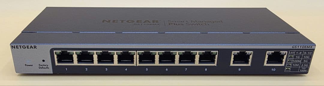 NETGEAR GS110EMX-100JPS 10G対応スイッチングハブ 定価が5万円を切る10ギガビット・イーサネット対応のスイッチングハブ