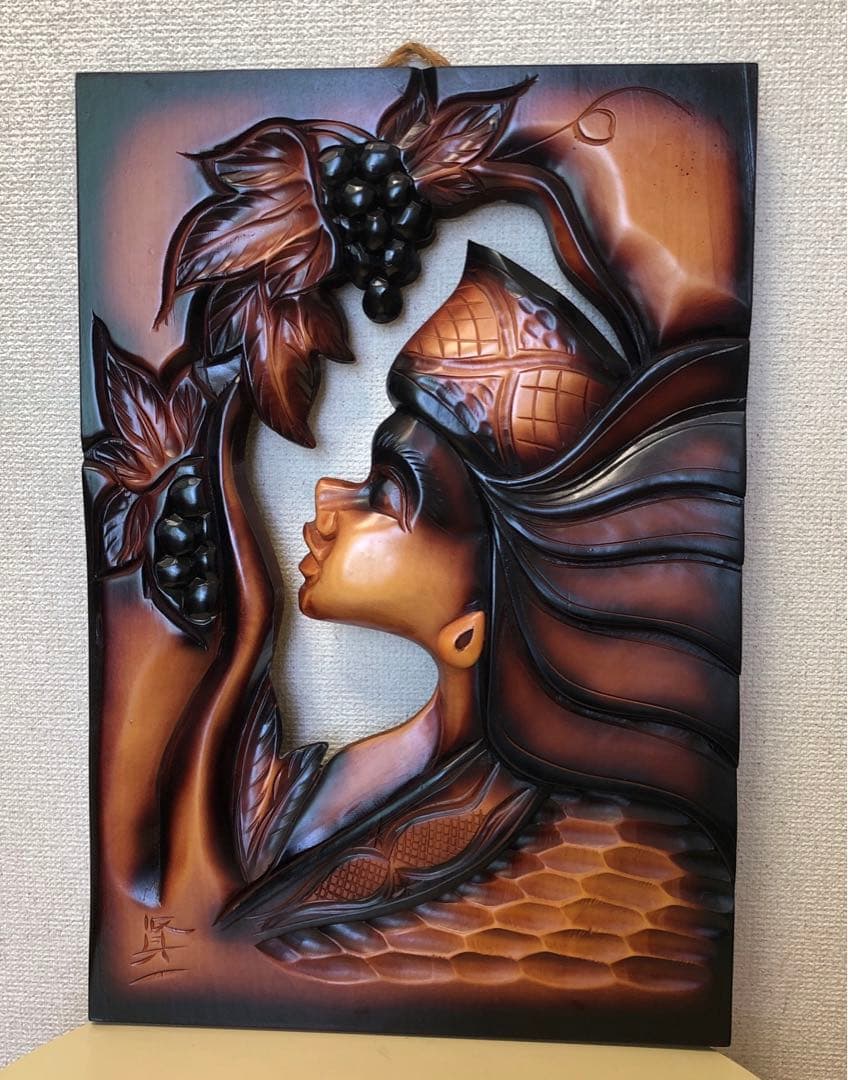 北海道民芸】アイヌ木彫り壁掛け - メルカリ