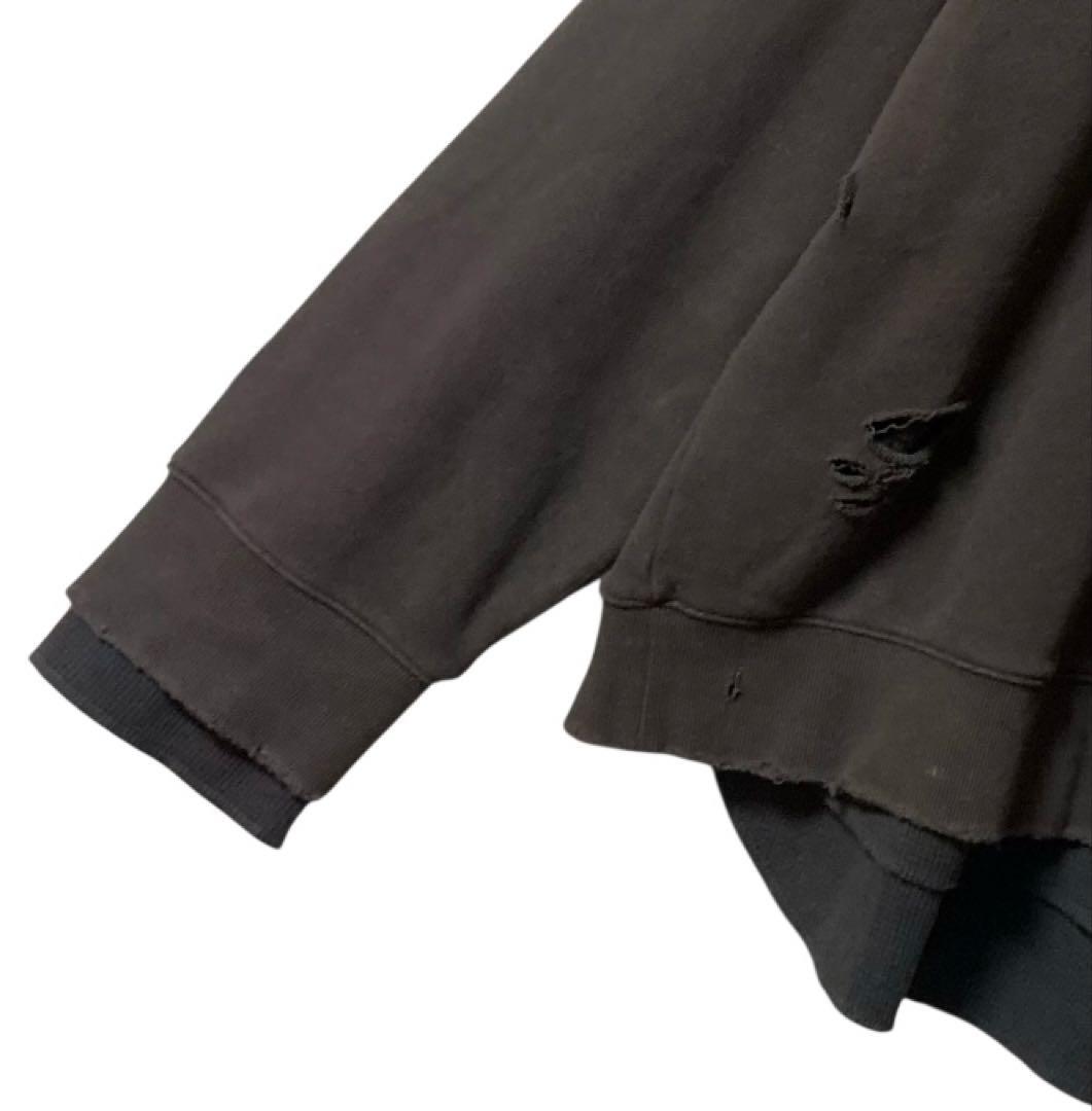 美品‼︎ ADAM PATEK ダメージ加工 スウェット トレーナー ワッフル重着