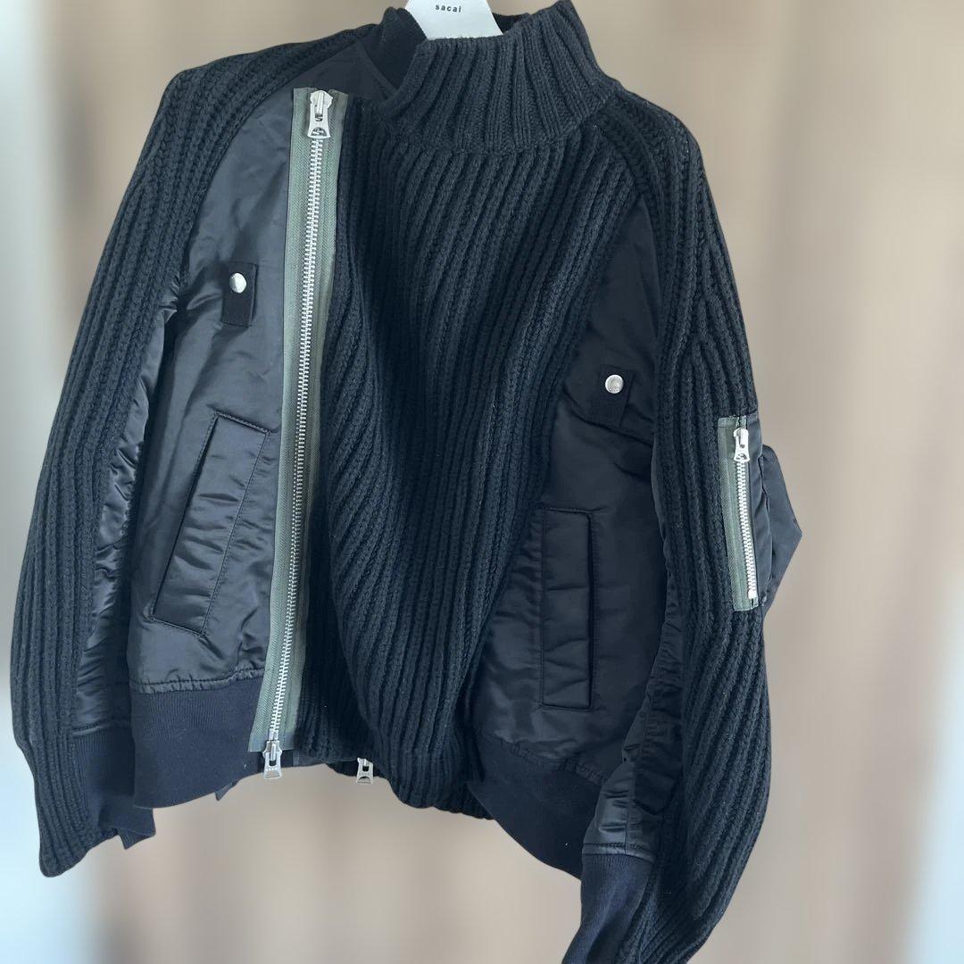 sacai サカイ ニット切替 MA-1 ジャケット サイズ2 新品未使用 - メルカリ