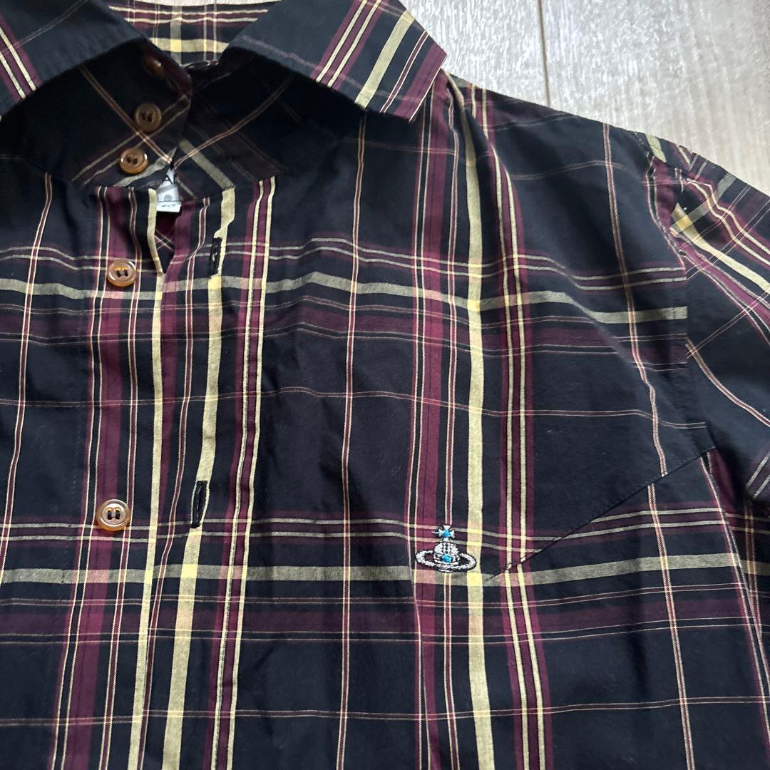 ヴィヴィアンウエストウッド オーブ刺繍 チェックシャツ 44 - メルカリ