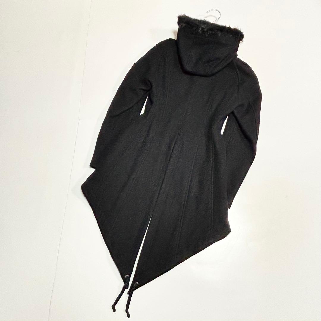 BPN ブラックピースナウ 黒 燕尾 ファー・フーディ コート M - メルカリ