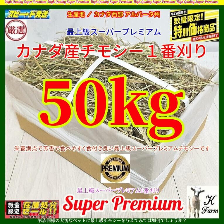 【3/16まで】 カナダ産 チモシー 50kg スーパープレミアム １番刈 カナダ産 プレミアムチモシー1番刈り - BUNNY GARDEN