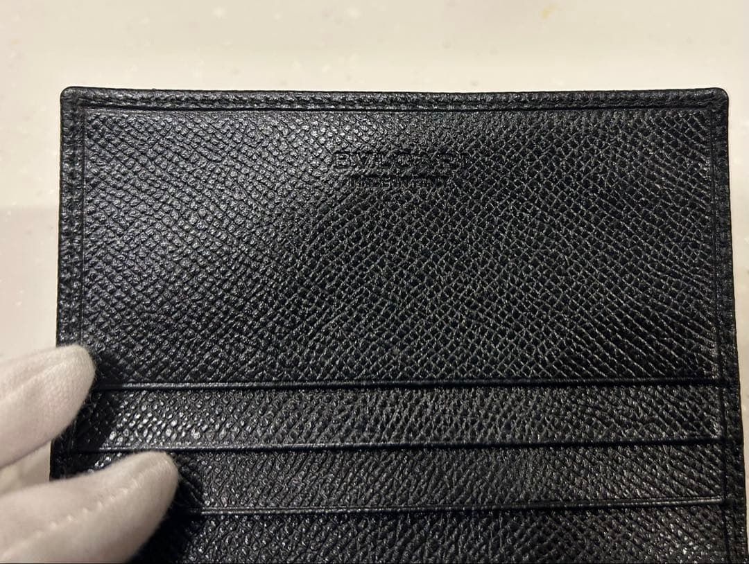 美品】ブルガリ カードケース サークルロゴ レザー ブラック 名刺入れ