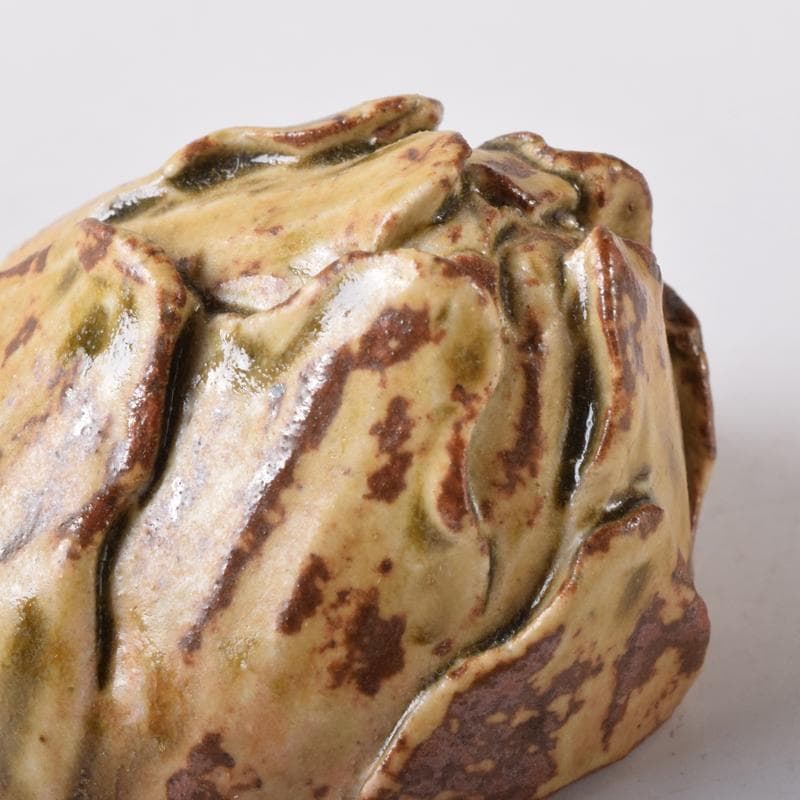 茶道具 松古窯 佐久間芳山作 蕾香合 共布共箱 7684