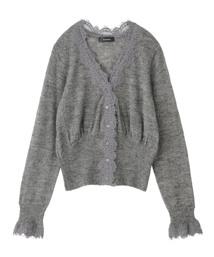 実物写真あり 即完 Aimeine シアーモヘヤレースカーディガン