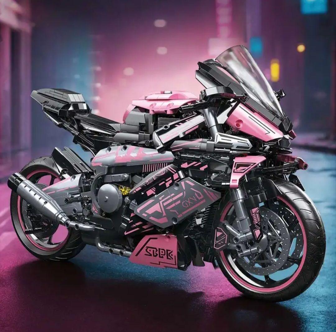 ブロック式プラモデル『SBPK MOTORCYCLE』ピンクカラー - メルカリ