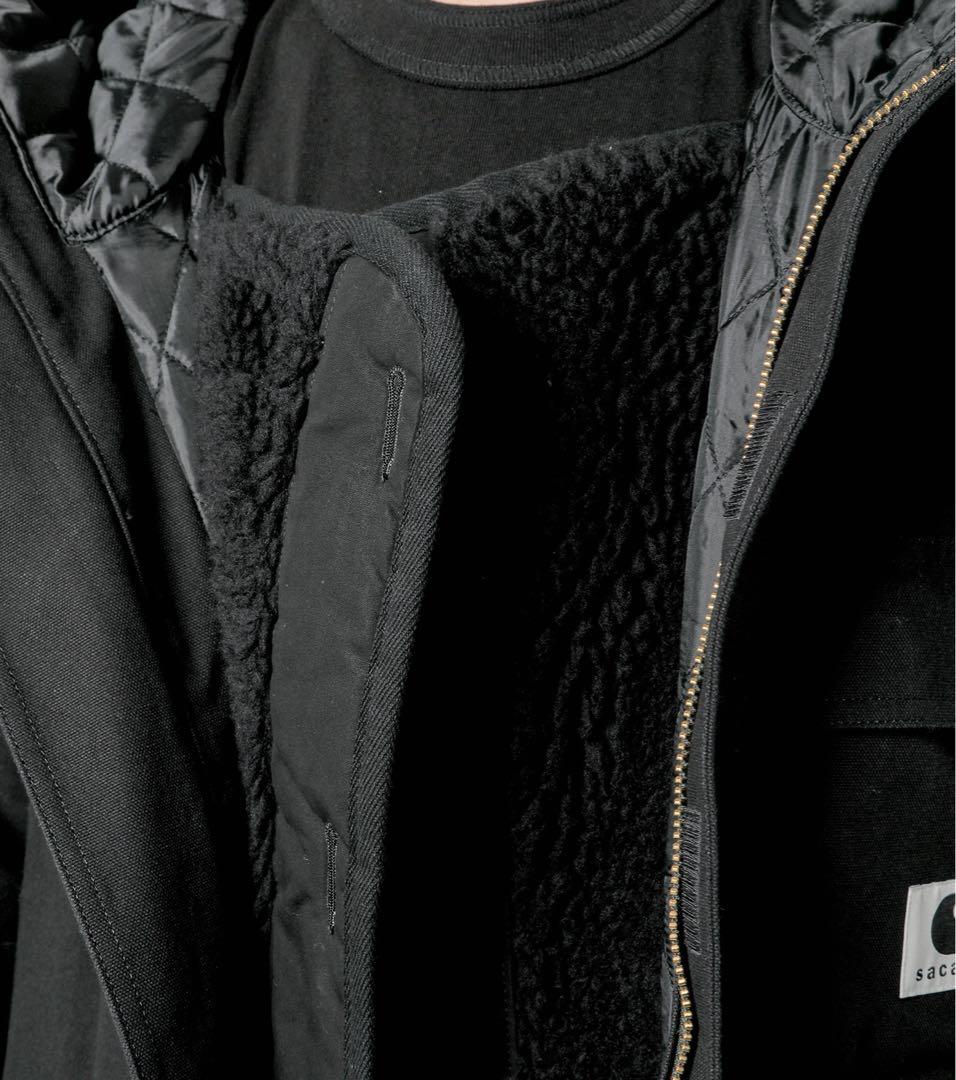 未使用 sacai×Carhartt シベリアンコート ブラック サイズ2 - メルカリ