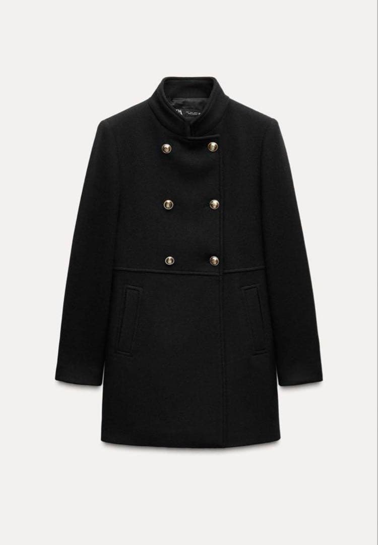 ZARA ウール ダブルブレストコート 新品 - メルカリ