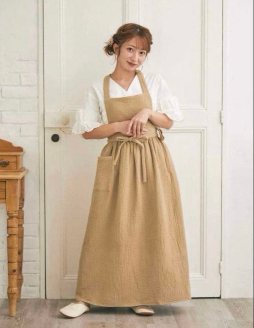 【新品】Parsley コットンガーゼエプロン 辻希美 パセリ ブラウン 辻希美プロデュースのコットンガーゼエプロンがライフスタイルブランド