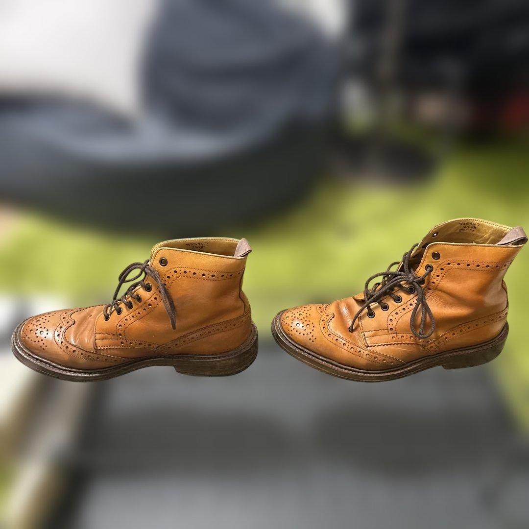 Trickers ブラウンレザー ブローグブーツ - メルカリ