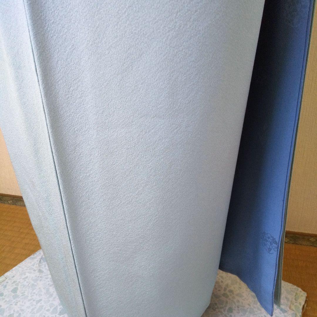 あぃけぃ様・正絹・色無地薄水色系・比翼仕立て・一つ紋・袷、お着物