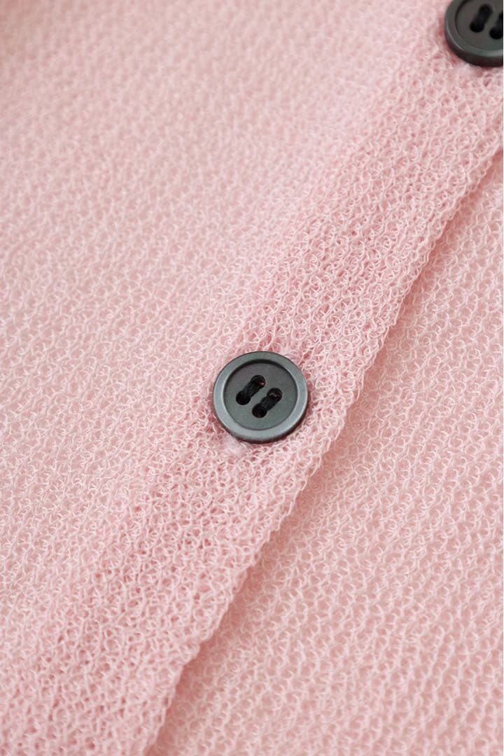 クラネ SHEER ROLLED EDGE KNIT CARDIGAN ピンク - メルカリ