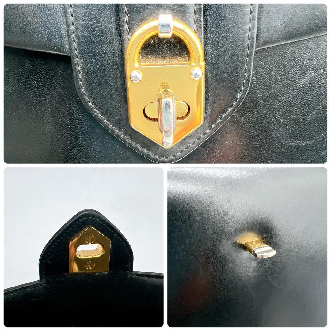 WAKO カーフレザー ターンロック フォーマルバッグ トップハンドル