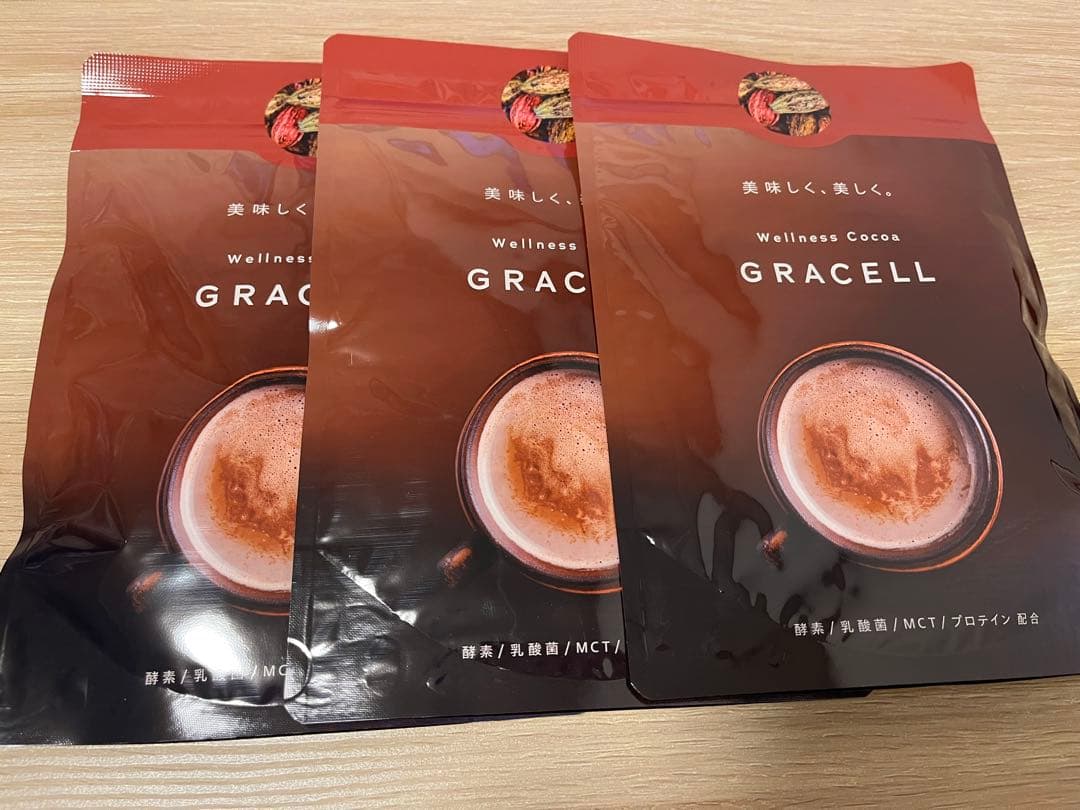 【新品】　ウェルネス ココア GRACELL 100g ×3パック Amazon.co.jp: 【公式】GRACELL グレイセル ココア ダイエット 酵素