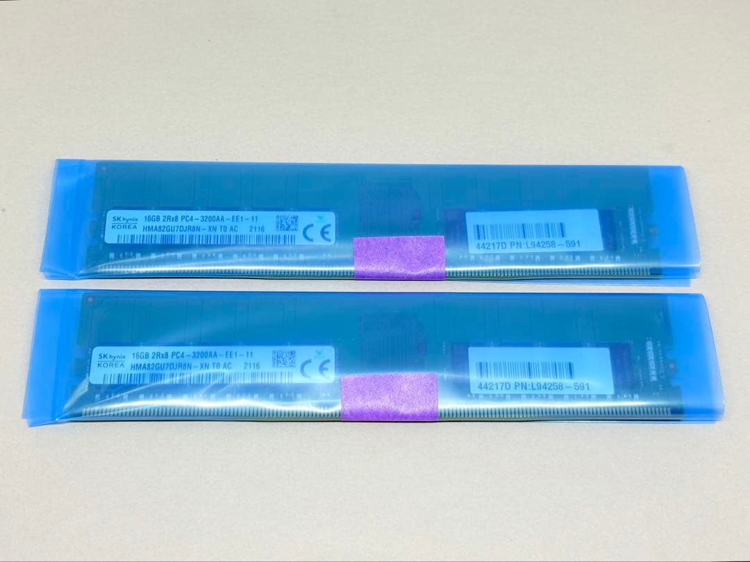 SKHYNIX DDR4 3200 ECC Unbuffered 16GBx2枚 - メルカリ