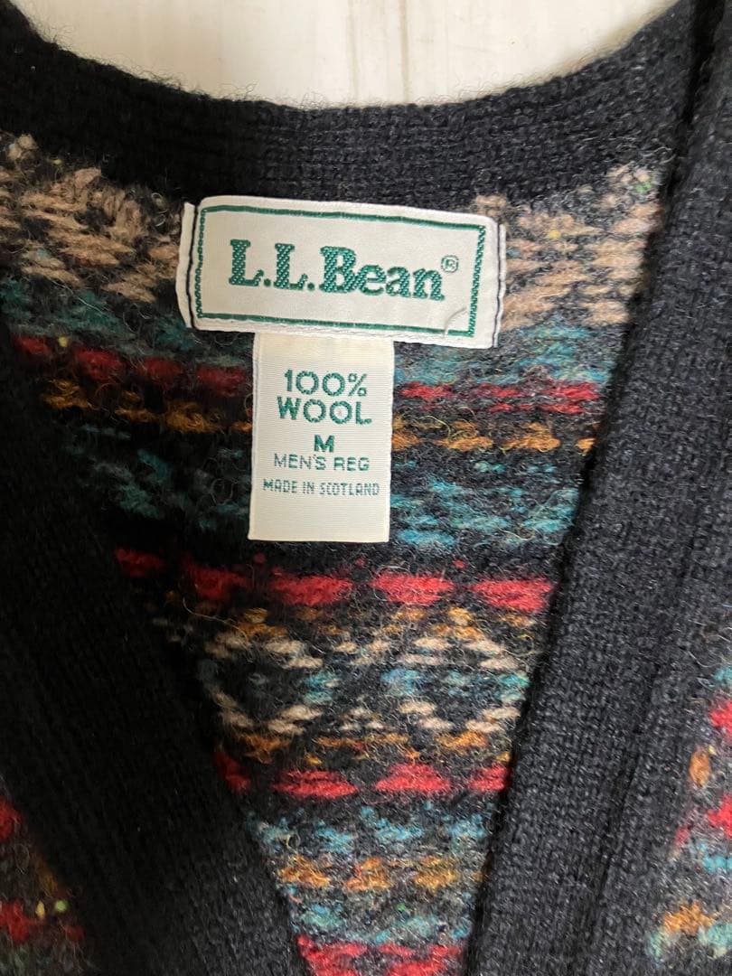 L.L.Bean スコットランド製　フェアアイル柄 ニットベスト