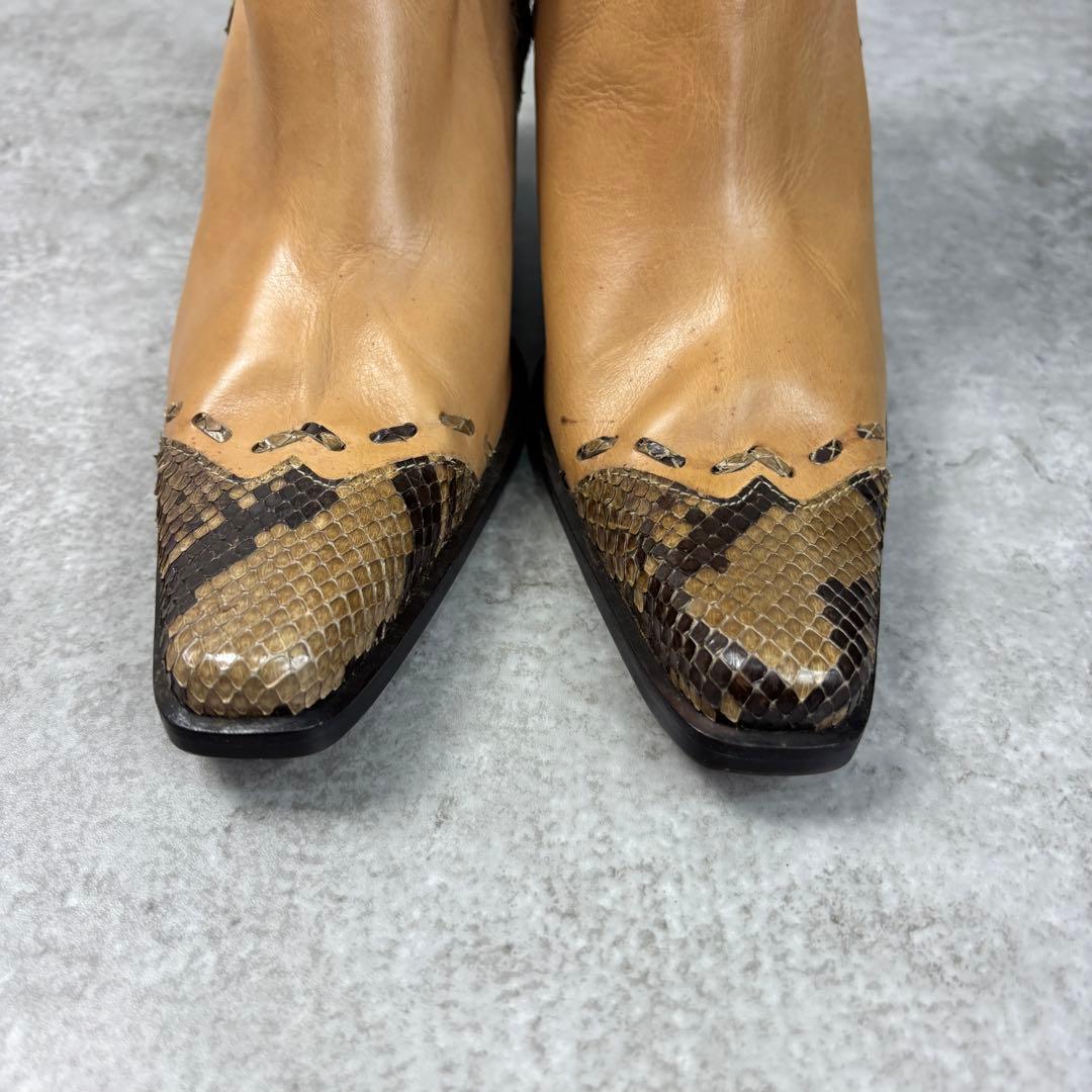 サルトル SARTORE レザー ウエスタンブーツ イタリア製 蛇柄 37