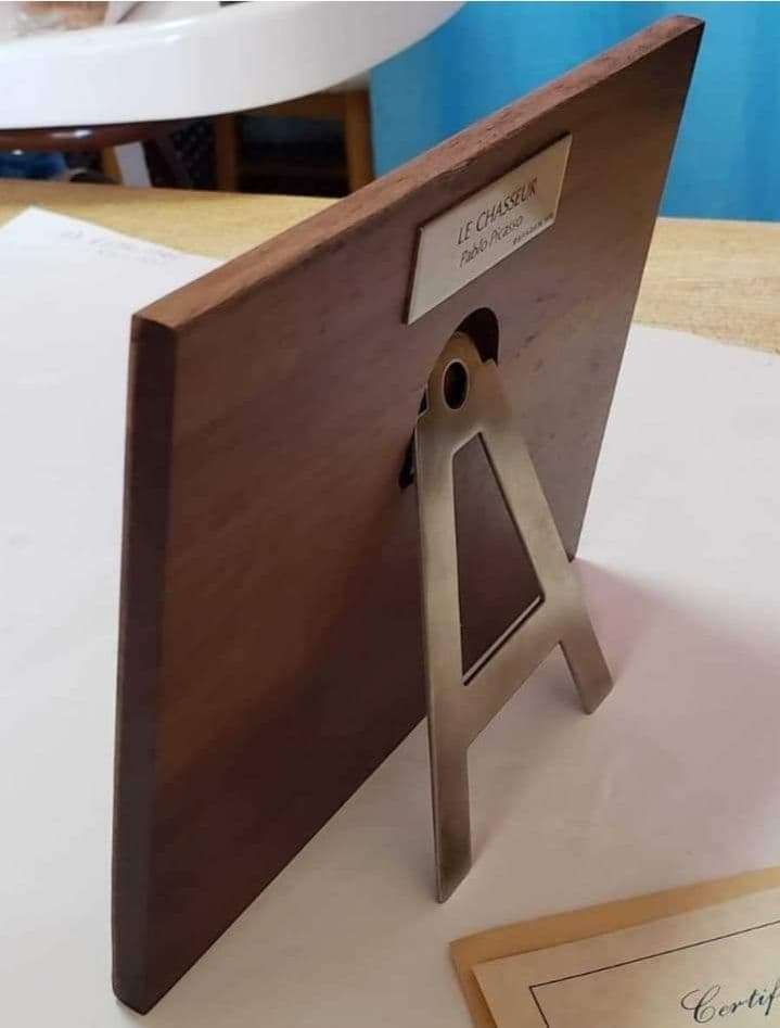 安心の本物保証。PABLOPICASSO作「狩人」ピカソ、純銀製、相続人承諾書