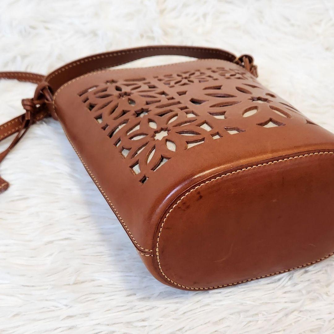 《美品》genten ゲンテン マルチカットワーク ショルダーバッグ 2way