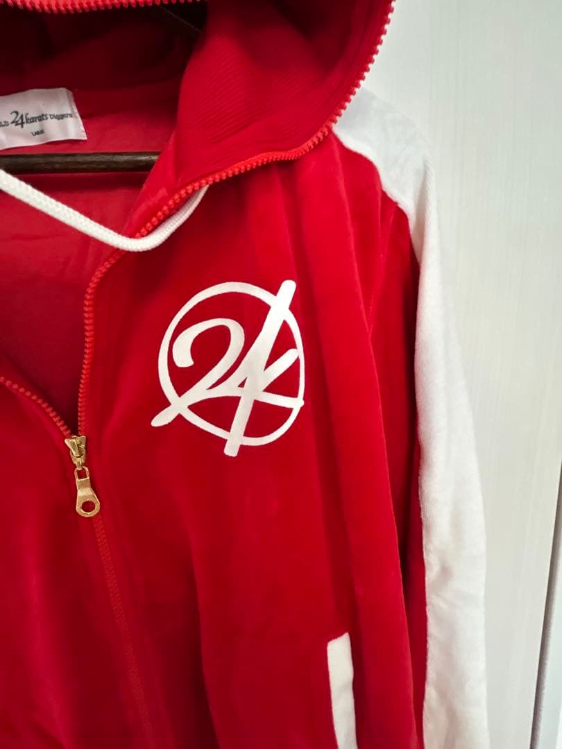 EXILE 24karats ジャージ 赤 セットアップ ベロア Lサイズ - メルカリ