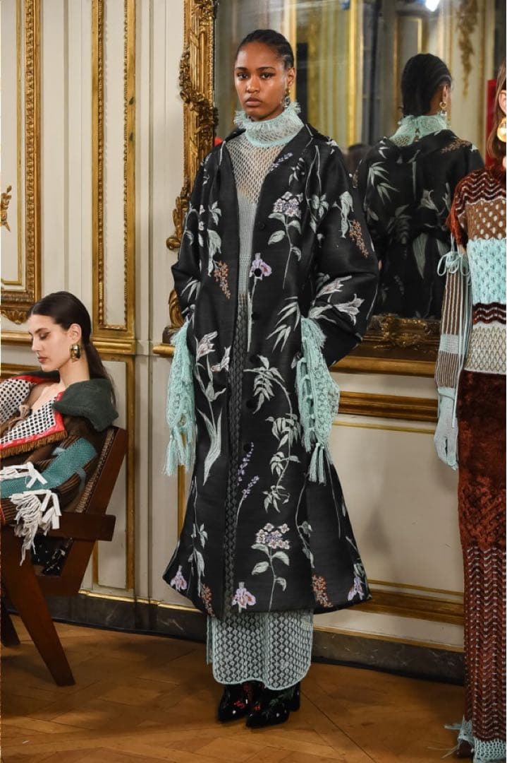 mamekurogouchi /2018-2019AW/ 刺繍ベルベットブーツ