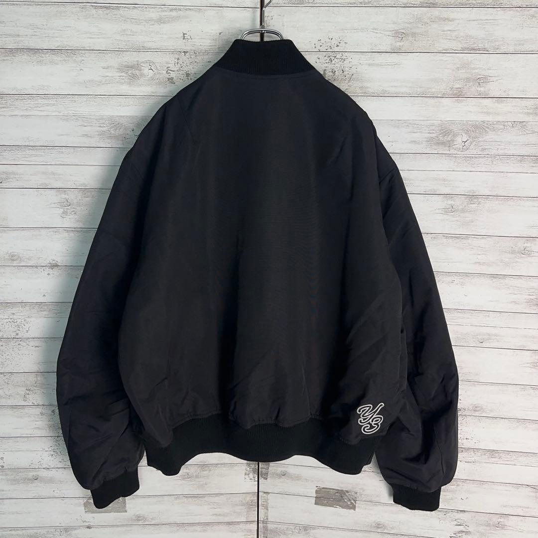 11742【美品・XLサイズ】Y-3 刺繍ロゴ 中綿入りジャケット 定番カラー黒