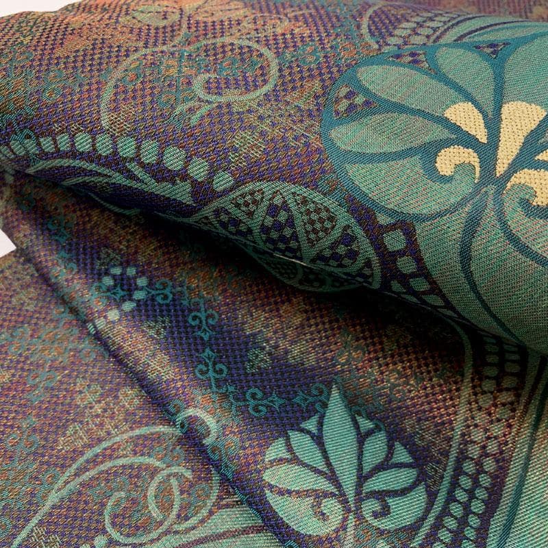 511my42◇全通 葵文様 玉虫色 異国情緒 袋帯◇美品