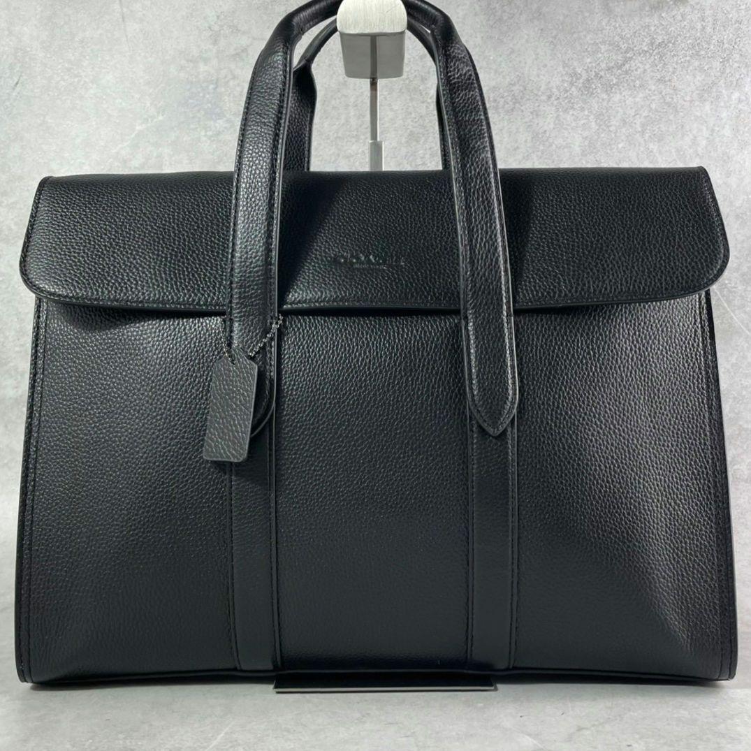 未使用級 コーチ メトロポリタン 2way ビジネスバッグ レザー A4可 黒