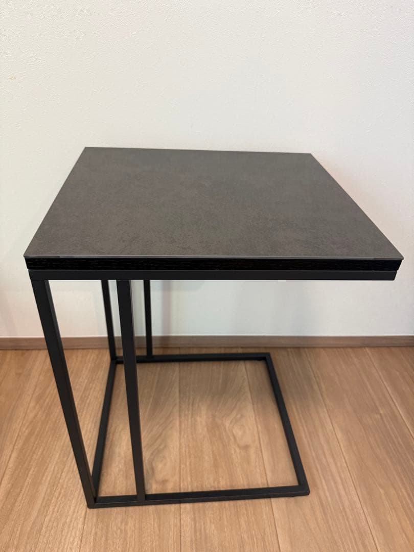 サイドテーブル　ブラックセラミック サイドテーブル 大理石柄 高級 テーブル 幅45 おしゃれ ステンレス