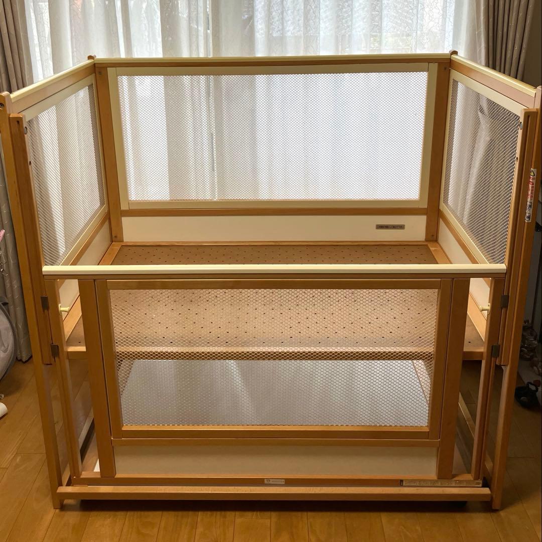 ななな様専用 木製メッシュベビーベッド 株式会社ヤマサキ 日本製 布団付き