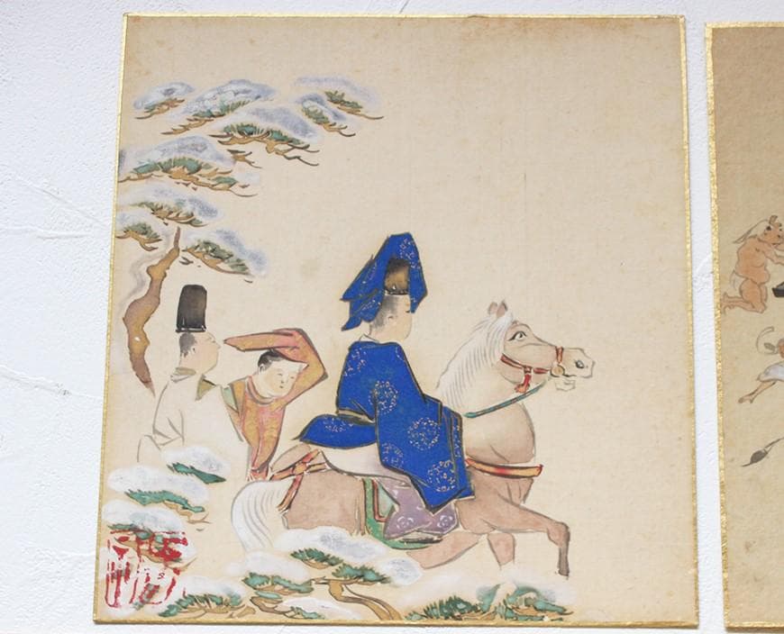 真筆】◇『 尾形光琳 絹本 人物 五枚 』◇検）尾形乾山 俵屋宗達 本