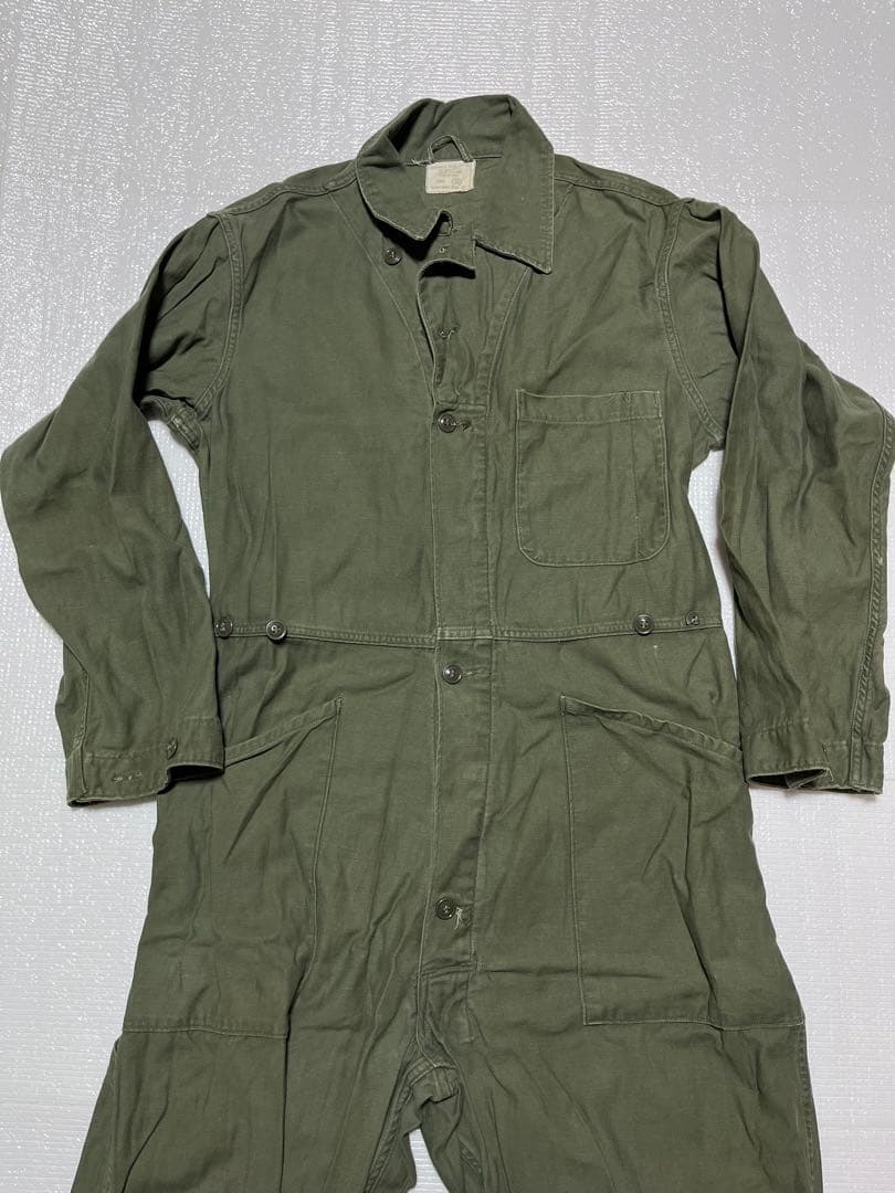 【vintage】アメリカ軍 70's カバーオール オールインワン ミリタリー 40s 米軍実物 U.S.NAVY 黒タグ AL-1 フライトスーツ カバーオール