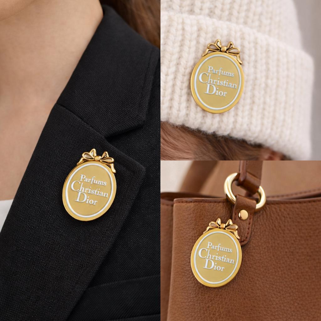 ①Christian Dior Prafums ゴールド GP ブローチ バッジ - メルカリ
