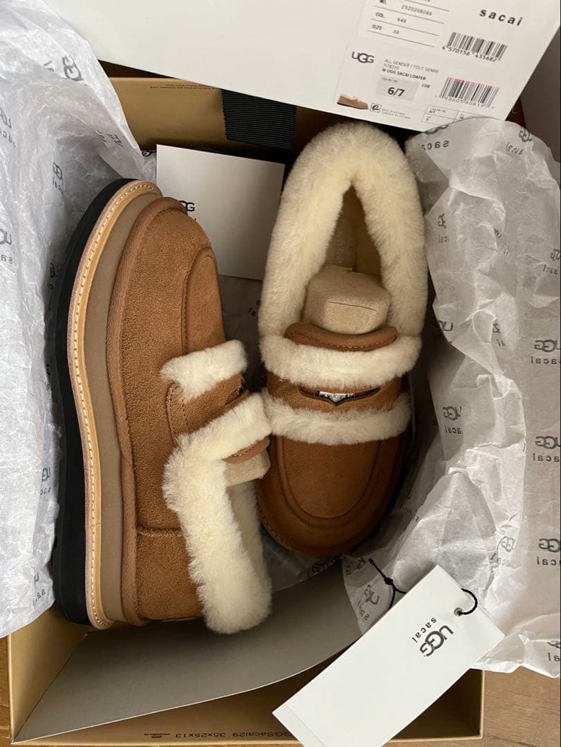 即完品》sacai × UGG Loafer Chestnut ローファー - メルカリ