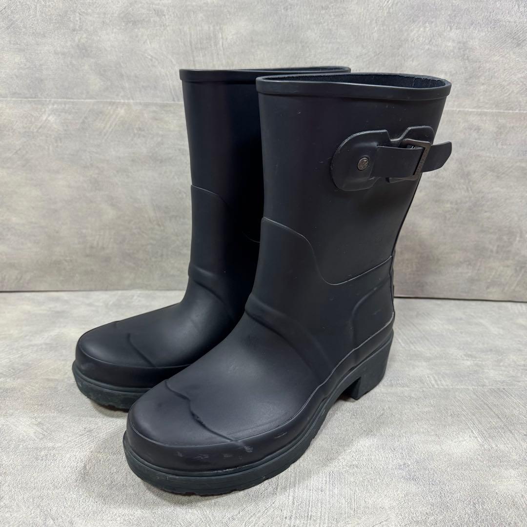 HUNTER ハンター ブラック 長靴 バックル付 レインブーツ 24.0