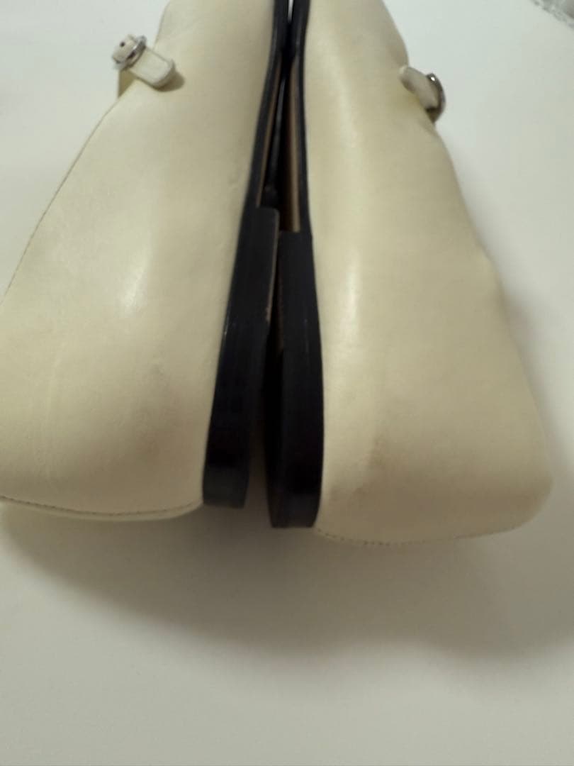 シャネル メリージェーン バレリーナ フラットシューズ ホワイト