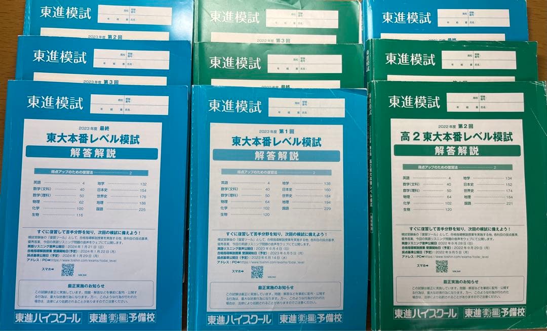 東進 東大模試 2021〜2023年3年分