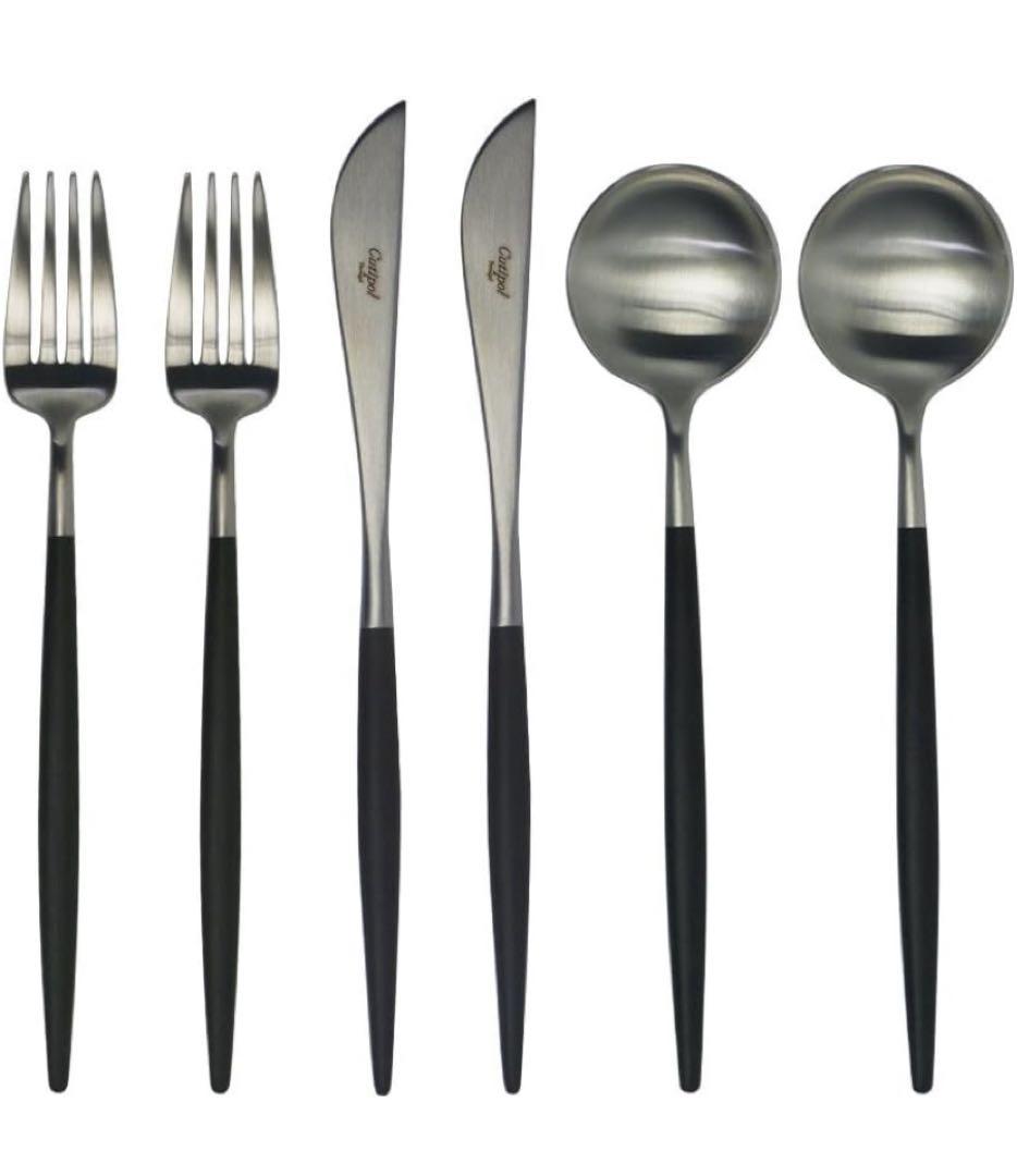 クチポール　ゴア　ブラック　ディナー6本セット Cutipol クチポール GOA ブラック ディナー6本セット| キッチン雑貨