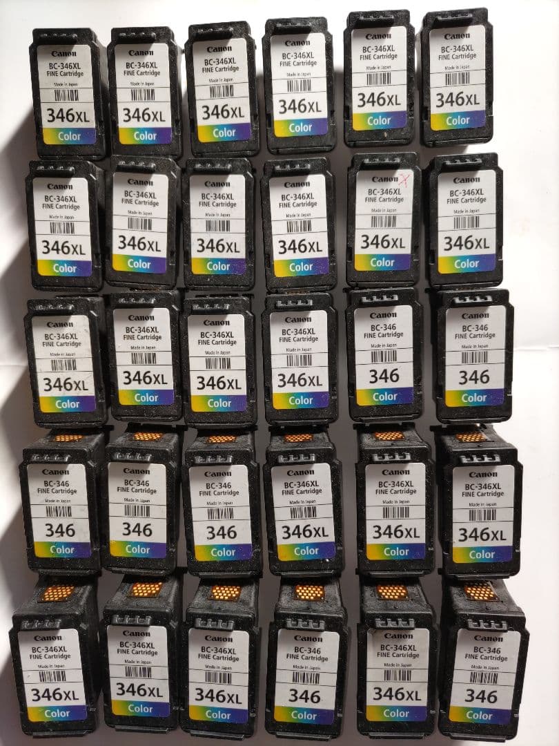 Canon BC-346XL インクカートリッジ 30個セット BC-346 3色カラー/BC-345 ブラック【キヤノン/Canon】対応 詰め替え