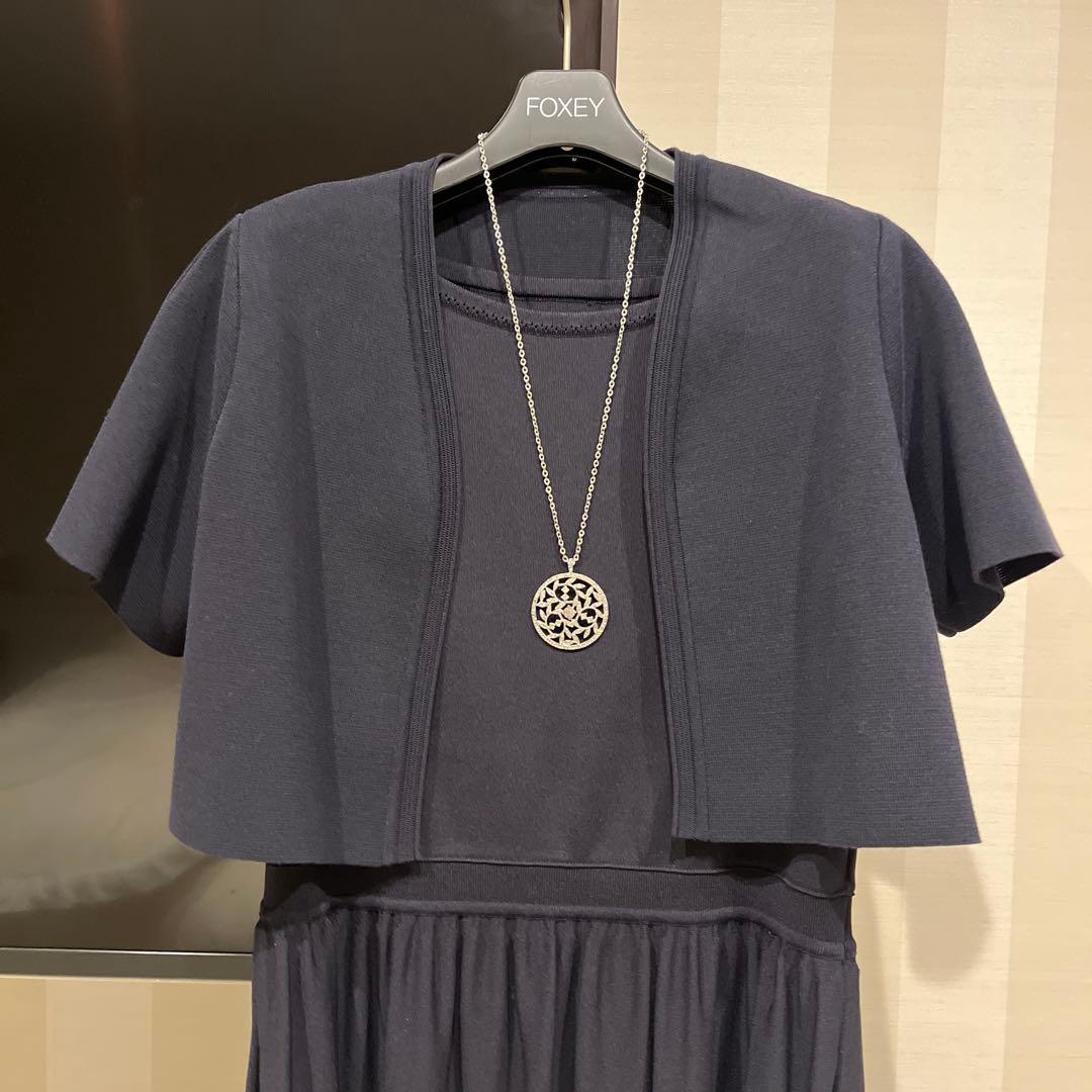 フォクシー✨ネイビー ノースリーブワンピース セット40 - メルカリ